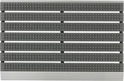 Image de Tapis de porte Super Brush gris Paillasson Déblayeur ALU Tapis d'entrée Tapis de sol sale, Taille:600 x 400 mm