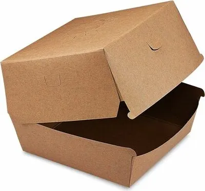 Produktbild von 50x BIONATURE Hamburgerboxen kraft braun Fettbarriere 13,5x13,5x10cm