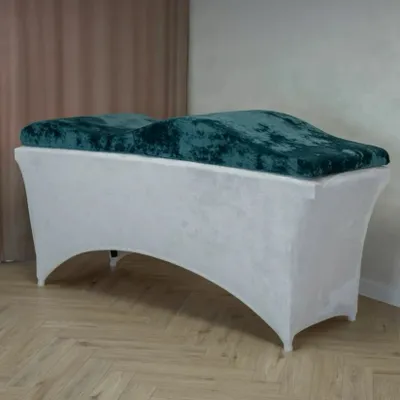 Produktbild von Wellen-Matratze (curved lash bed topper) mit Memory-Schaum und velours Bezug | Für Wimpernverlängerung, PMU & Kosmetikbehandlungen | 180x60 dark-green