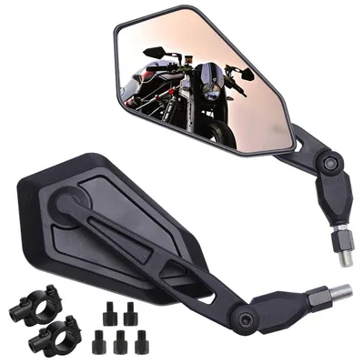 Image de Rétroviseur pour moto, homologué CE, diamètre 7/8" (22 mm), filetage M8/M10, kit de rétroviseurs pour moto supermotard, scooter