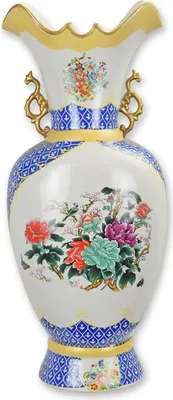 Produktbild von Eine Porzellan-Blumenvase im orientalischen Stil Replikat Retro Design Dekoration