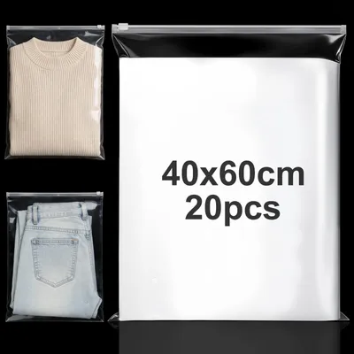 Obrázok produktu pre Priehľadné uzatvárateľné vrecká Ziplock, 40 x 60 cm, sada 20 kusov