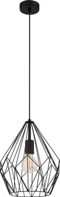 Produktbild von EGLO Pendellampe Carlton, 1 flammige Vintage Pendelleuchte, Retro Hängelampe aus Stahl, Farbe: Schwarz, Fassung: E27