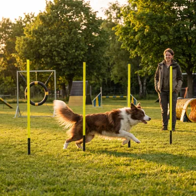 Produktbild von ROSEJANE Slalomstangen Fußball 1,8 m, 6er Set mit Feder-Erdspießen und Tragetasche, Trainingsstangen für Agilität, Koordination, Dribbling und Schnelligkeit, wetterfest