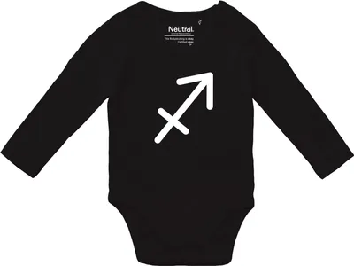 Produktbild von Huuraa Baby Body Schütze Sternzeichen Zeichen 80 Black  Baumwolle Fairtrade Langarmbody Geschenkidee