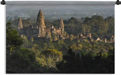 Produktbild von MuchoWow® Wandteppich Wandbehang Angkor Wat zwischen den Bäumen 60x40 cm Tapisserie Dekoration Wandtuch - Wanddekorationen