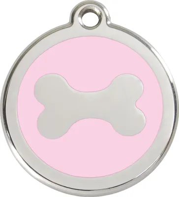 Produktbild von RedDingo Hundemarke mit individueller Gravur Knochen pink, Größe: M