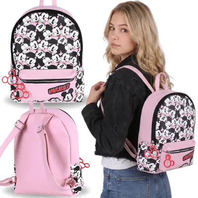 Produktbild von DISNEY Mickey-Mouse-Rucksack aus Kunstleder für Jugendliche, geräumiger Stadtrucksack, 37 x 27 x 10 cm