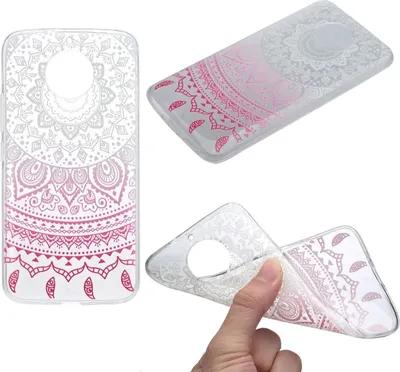 Produktbild von Henna Cover für Motorola Moto E4 Case Schutz Hülle Silikon Sonne Weiß