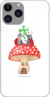Produktbild von Mr. & Mrs. Panda Iphone 11 Pro Handyhülle Marienkäfer Fliegenpilz - Weiß - Geschenk, Fleigenpilzhaus, Zuhause, Handy Case, Wohnung, Lustige Sprüche, Haus