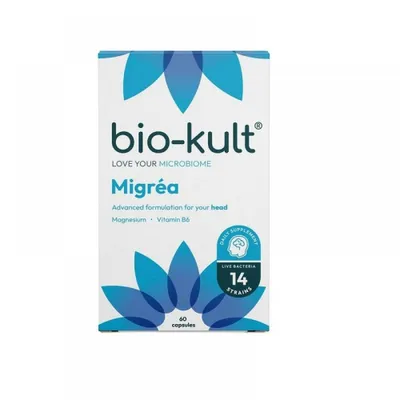 Produktbild von Nahrungsergänzungsmittel -Kult Migrea , Magnez , Witamina B6 , 14 Szczepów Bakterii (60 Kapseln) 4675