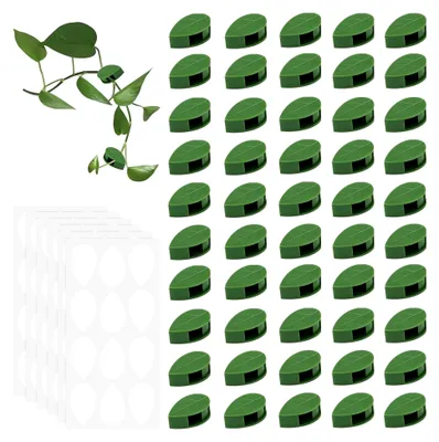 Produktbild von 50 Stück Pflanzenclips für Kletterpflanzen, selbstklebende Pflanzenhalterung für Wand, Pflanzenzubehör zur Unterstützung von Gartenpflanzen