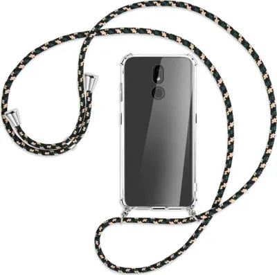 Produktbild von Handykette Backcover-Schutzhülle mit Band (Metall silberfarben) für Nokia 3.2 32GB - camouflage