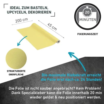 Produktbild von Klebefolie Unimatt gelb - 45x200cm