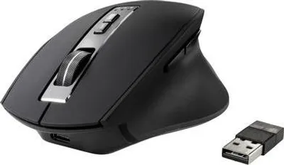 Produktbild von Renkforce RF-WM-300 Ergonomische Maus Bluetooth®, Kabellos Optisch Schwarz/Grau 7 Tasten 2400 dpi Ergonomisch