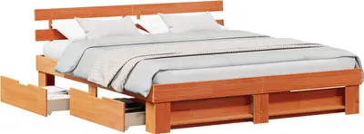 Obrázok produktu pre vidaXL Rám postele vosk hnedý 200 x 200 cm z masívneho borovicového dreva