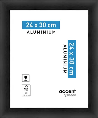 Produktbild von accent by nielsen Aluminium Bilderrahmen Largo, 24x30 cm, Struktur Schwarz Matt