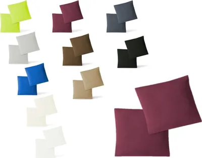 Produktbild von Kissenhülle Kissenbezug Doppelpack mit Reißverschluss hochwertige Jersey Qualität Bordeaux 40 x 40 cm