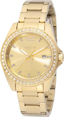 Obrázok produktu pre Invicta Angel 49847 Dámske Hodinky - Quartz Hnutie - Nerezová Oceľ so Zlatým Ciferníkom - 38 mm