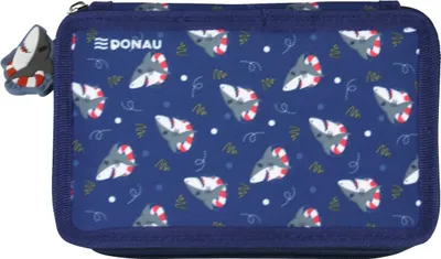 Obrázok produktu pre DONAU 6776100-11 Školská súprava žraloky - 3 priehradky, 43 naplnených kusov