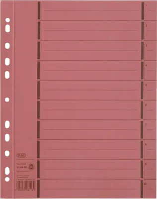 Produktbild von Trennblätter mit Perforation - A4 Überbreite rot 100 Stück. Packung mit 10 Stück