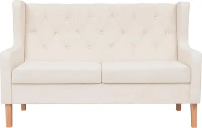 Produktbild von vidaXL 2-Sitzer Sofa Stoff Cremeweiß
