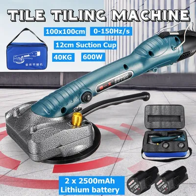 Produktbild von MECO Fliesen-Vibrator Elektrisch Handgerät Automatische Nivelliermaschine Werkzeug für Bodenwand 600W mit 2 Akkus