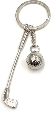 Produktbild von Onwomania Schlüsselanhänger Golfschläger und Golf Ball Sport Metall Anhänger Charm