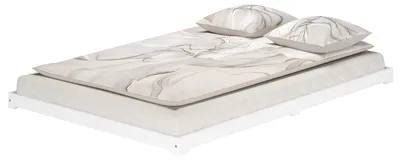 Produktbild von Weißes Futonbett platzsparend extra niedriges Bodenbett 140x200 Kiefer V-60.47W-14ohne Zubehör
