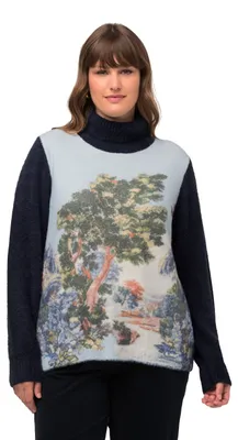 Productafbeelding van Ulla Popken, Damen, grote maten, coltrui met landschapspatroon