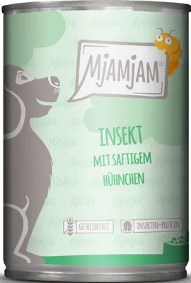 Obrázok produktu pre Mjamjam 400 g x 6 – psie krmivo s hmyzom a šťavnatým kuracím mäsom
