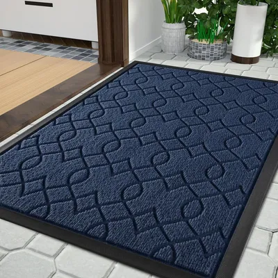 Immagine prodotto di Tappetino da esterno, lavabile, resistente alle intemperie, 120 x 81 cm, blu, antiscivolo, in gomma