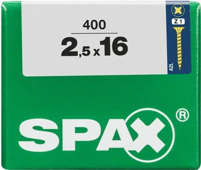 Produktbild von Spax Universalschrauben 2.5 x 16 mm PZ 1 - 400 Stk.