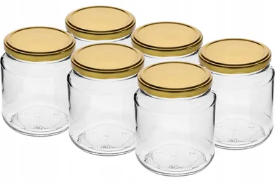 Produktbild von 6er Set Einmachgläser 580 ml mit goldenen Twist-Off-Deckeln, Ø 82, transparent