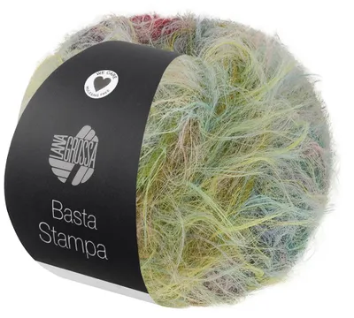 Produktbild von Lana Grossa BASTA STAMPA 50 g Garn im Fake Fur Look, locker verzwirnt 100 m Farbe 202 - Gelb/Mint/Hellblau/Flieder/Dunkelviolett