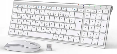 Produktbild von ICLEVER Kabelloses QWERTZ Tastatur und Maus Set Slim
