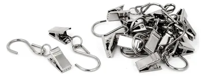 Produktbild von 16 Stück S-förmige Haken 13mm Breite 60mm Länge für Gardinenclips