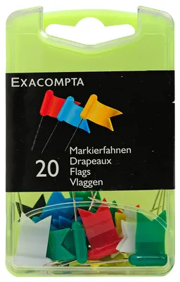 Immagine prodotto di Exacompta - Bandierine segnaletiche in confezione blister, 20 pezzi assortiti, 16 mm