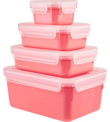 Produktbild von EMSA Clip & Close Frischhaltedose Colour Edit. 0,2l/0,55l/0,8l/2,2l 4er Set, koralle