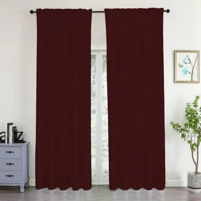 Produktbild von Samtvorhang mit Kräuselband 140 x 245 cm wasserabweisend Bordeaux - 140 x 245 cm