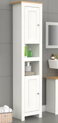 Produktbild von VCM Holz Badezimmerschrank | Badmöbel | Stand Badschrank | Hochschrank | Maße ca. H. 180 x B. 42 x T. 30 cm - Balusa