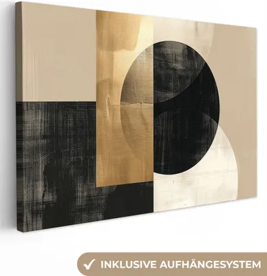 Obrázek produktu pro OneMillionCanvasses® - Obrazy na plátně - abstraktní - moderní - černá - zlatá, nástěnné umění, nástěnné dekorace Obývací pokoj, 120x80cm