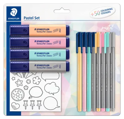 Produktbild von STAEDTLER Schreibset 12-teilig Pastell inkl. Sticker