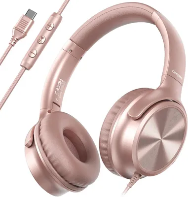 Produktbild von Cowyawn Over-Ear USB-C Kopfhörer mit Mikrofon, faltbar, Stereo Sound, Noise Isolation, kompatibel mit Laptop, Smartphone, PC