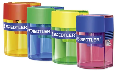 Produktbild von STAEDTLER 511 Spitzdose Einzelprodukt in 4 attraktiven Farbkombinationen