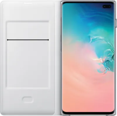 Image de Samsung EF-NG975 LED View Cover pour Galaxy S10+ noir, Couleur:Blanc