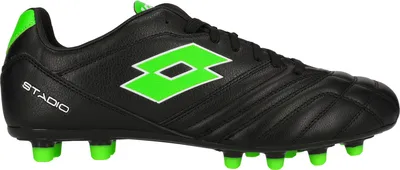 Produktbild von Lotto Fußballschuhe Stadio 300 III mit konischen Noppen 1NI All Black/Spring Green 40.5