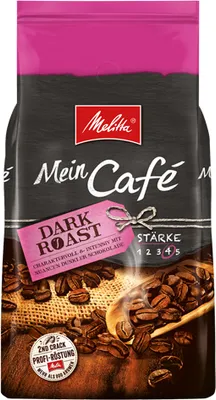 Produktbild von MELITTA Ganze Kaffeebohnen Mein Café Dark Roast 1 kg charaktervoll intensiv