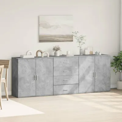Obrázek produktu pro vidaXL Příborníky 3 ks. Betonový šedý výrobek ze dřeva