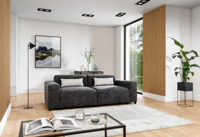 Produktbild von Sofa Designersofa ROMY 2-Sitzer in Stoff Enjoy Me Grafit